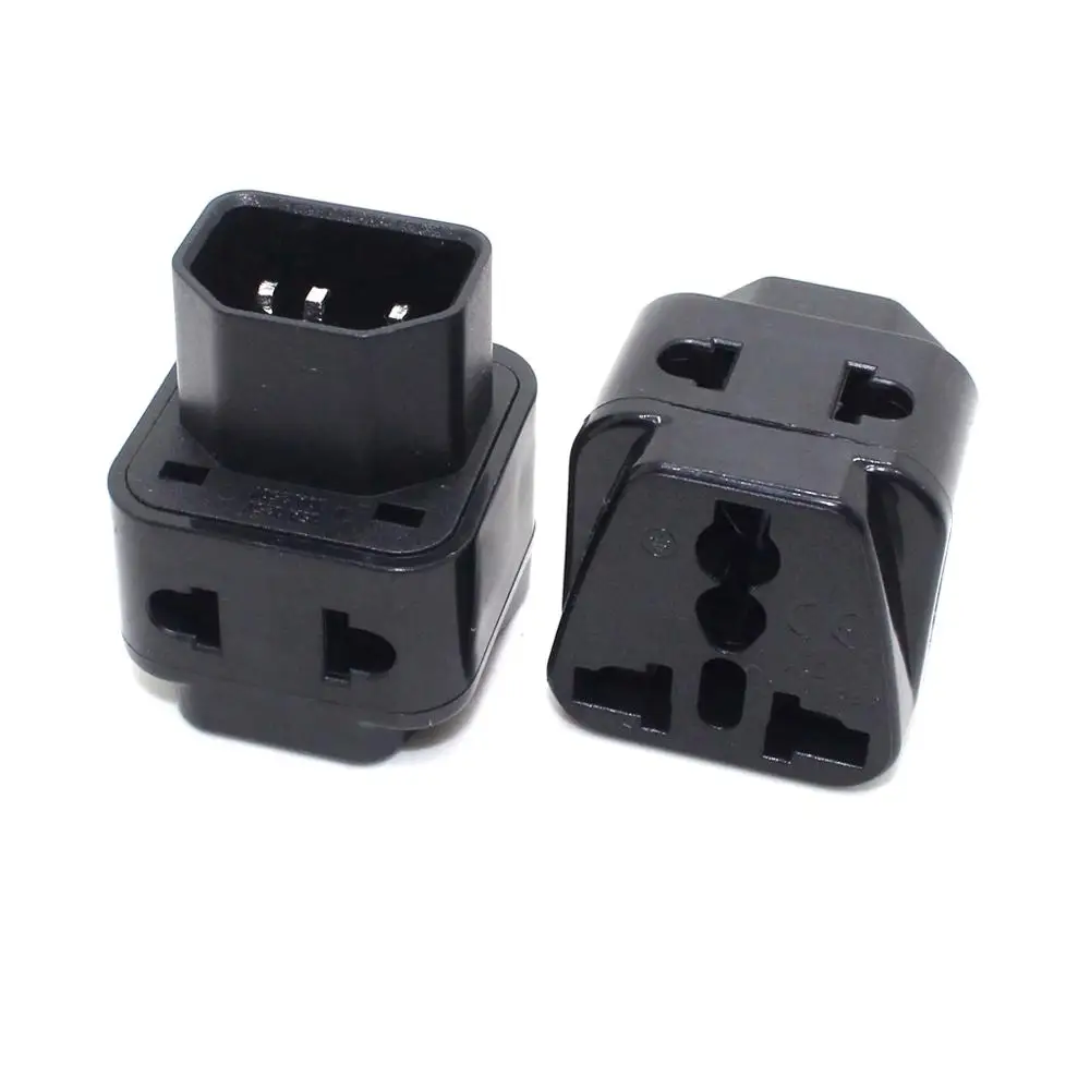 IEC 320 C14 UPS Power Connector Plug, 10A 250V Universal Female AU/US/UK/EU Socket To C14 Male Converter Power Adapter Black/Whi