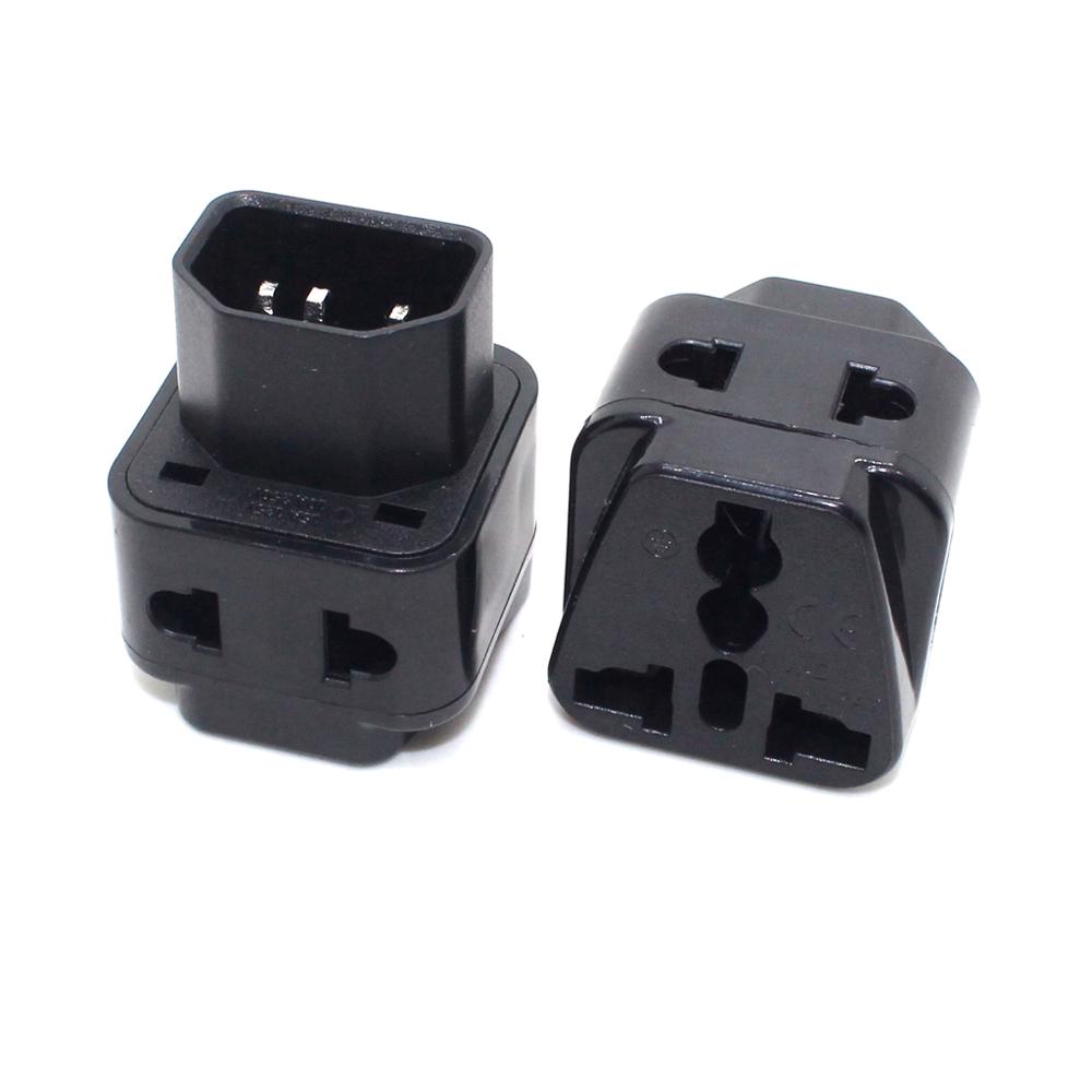 IEC 320 C14 UPS Power Connector Plug, 10A 250V Universal Female AU/US/UK/EU Socket To C14 Male Converter Power Adapter Black/Whi