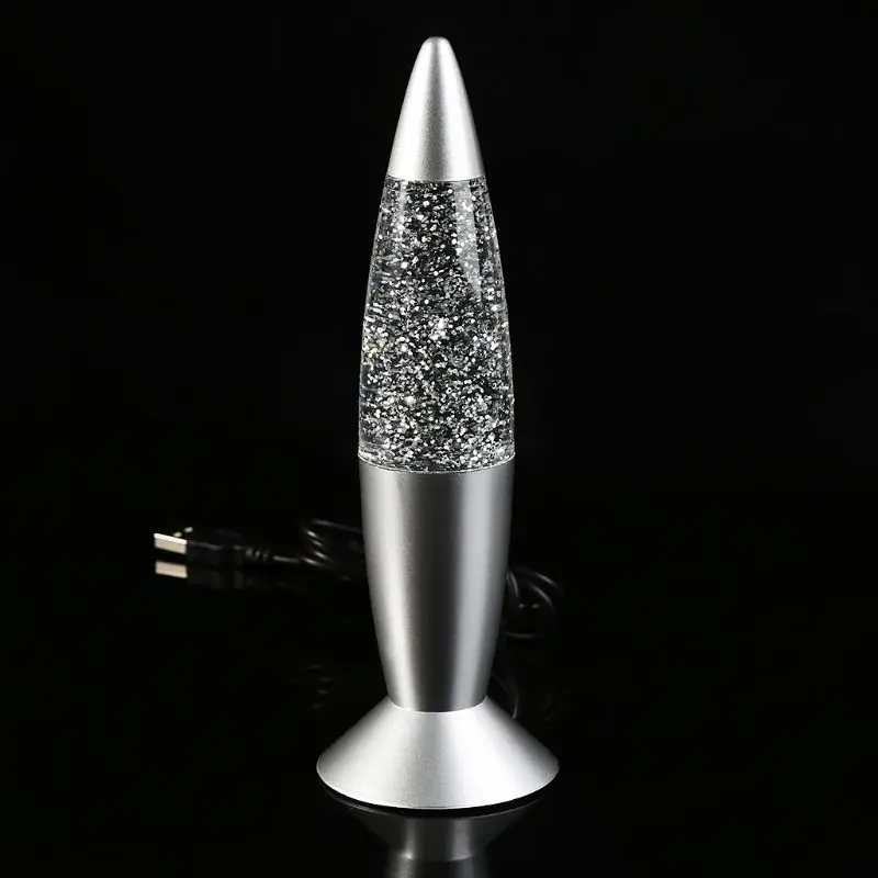 3d Rocket Multi Color Changing Lava Lamp Rgb Led Glitter Party Mood