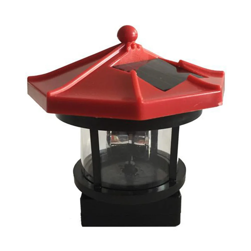

360 Rotating Night Lamp Home Garden Lighthouse Statue Energy Saving Decorative Yard Waterproof Led Solar Powered Landscape