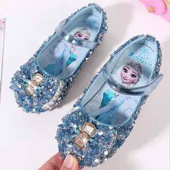 

Children Leather Shoes Child Flat Heels Girls Princess Autumn Elsa Shoes Chaussure Enfants Shoes Party Anna Shoes