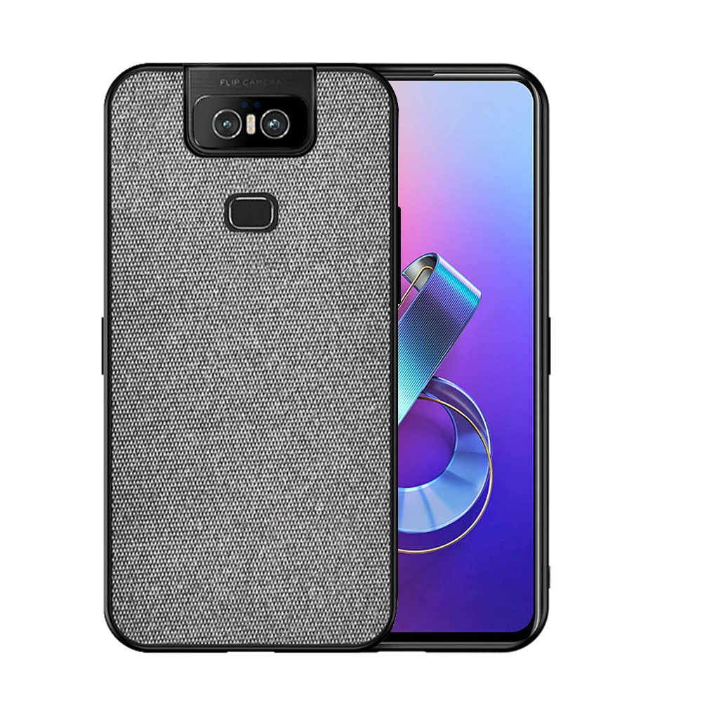 Для Asus ZenFone 6 ZS630KL Zenfone 6z Тонкий чехол-накладка из ТПУ и поликарбоната, тканевый чехол с защитой от царапин и ударов для телефона - Цвет: 01