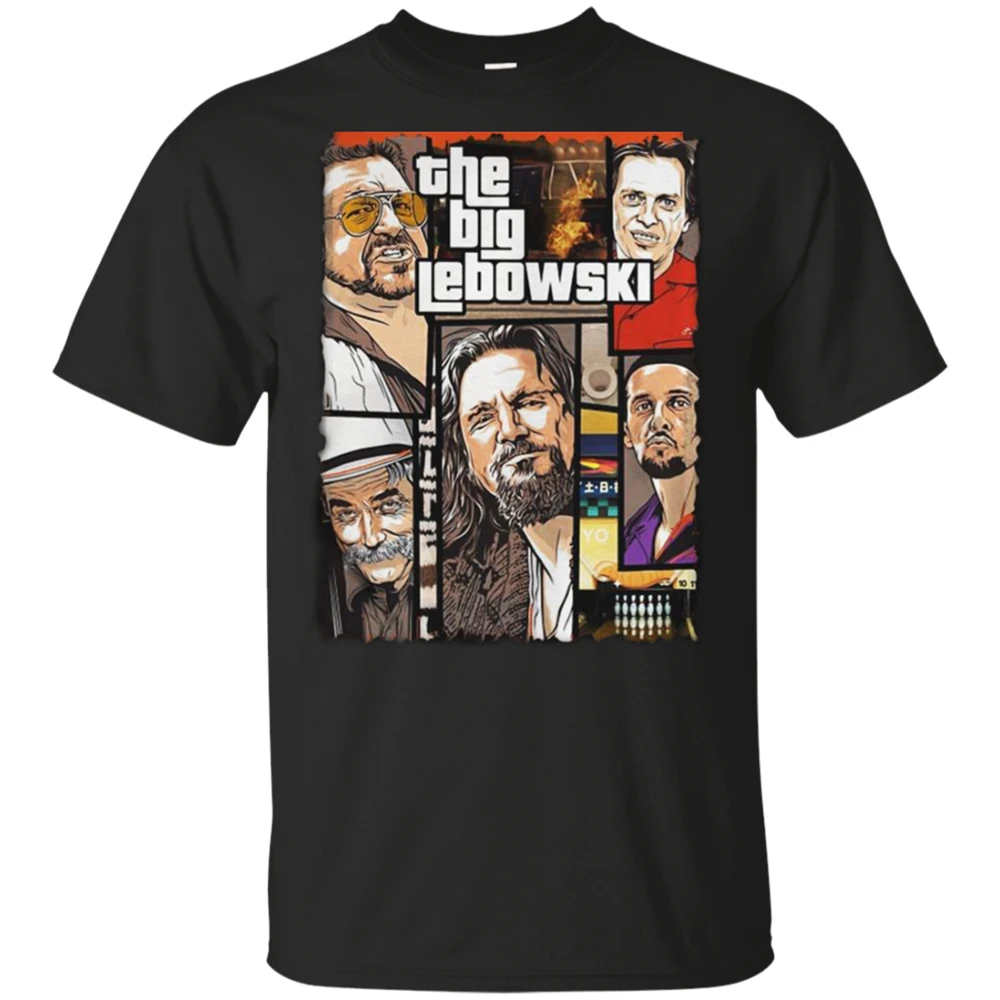Винтажная Футболка Big Lebowski Классическая забавная черно-белая короткая футболка