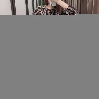 

Women Boho O-Neck Printing Dress Vintage Long Sleeve Laminated Ruffles Long Dress Tie Dye A-Line Floral Print Dresses