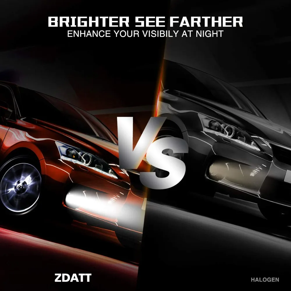 Zdatt H7 светодиодный фары H11 светодиодный H1 H3 H10 H16 9005 9006 9012 Противотуманные фары светодиодный светильник мини освещение Авто 12V 6000K