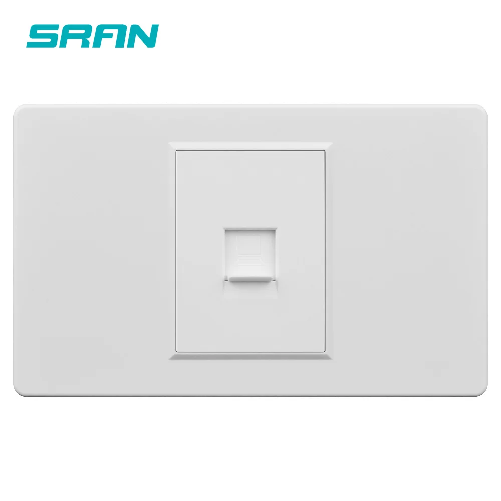 Разъем SRAN rj45 с белой перламутровой прозрачной стеклянной панелью 118 мм * 72 выход в