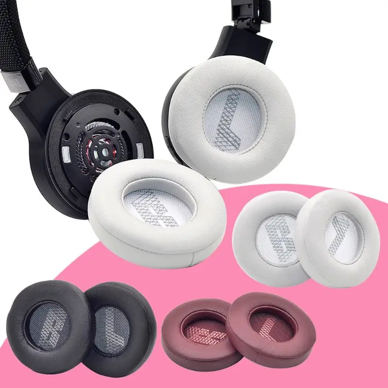 1Pair Replacement Leather Earpads Soft Memory Foam Ear Pads Cushion Cover for J B L Live 500BT Wireless Over Ear Headphones