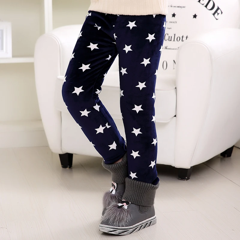 Navy Autumn Winter Warm Leggings For Girls and Boys Thick Pants Plus Velvet Pants Girl Leggings Fashion Children Trousers 3-8T