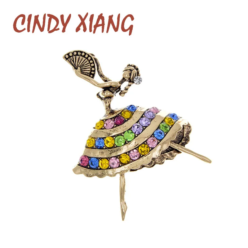 CINDY XIANG 2 цвета Avaible большая грудь Танцующая шлюха Брошь Стразы в стиле человека булавка винтажные высококачественные Броши подарок