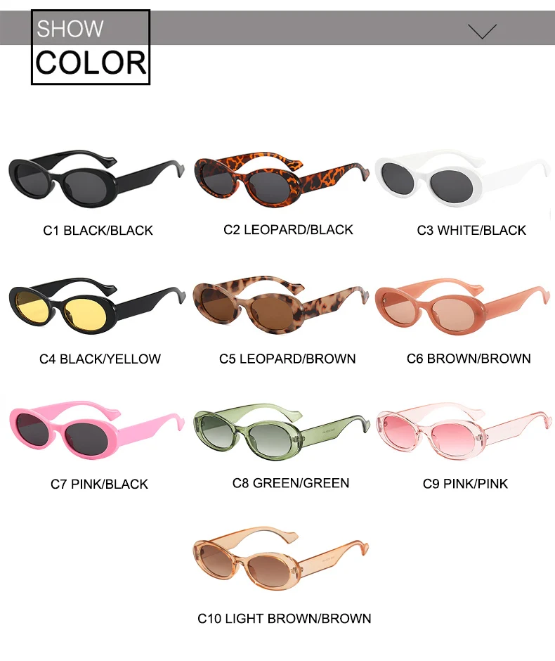 OEC CPO Vintage Oval Sunglasses Women Brand Designer Small Frame Sun Glasses Female Retro Black Yellow Round Eyewear UV400 O881