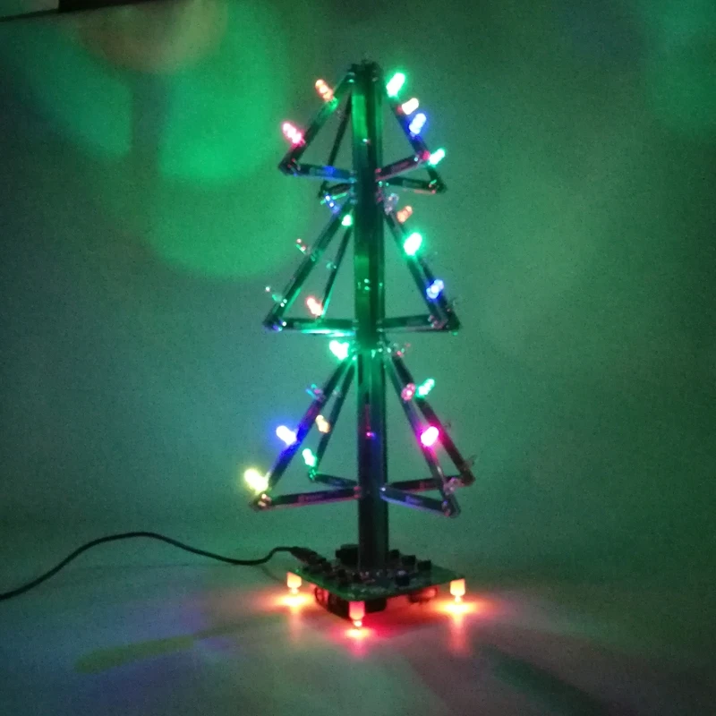 DIY Music Christmas Tree Soldering Kit Flashing LED 3D Xmas Tree Electronic Set