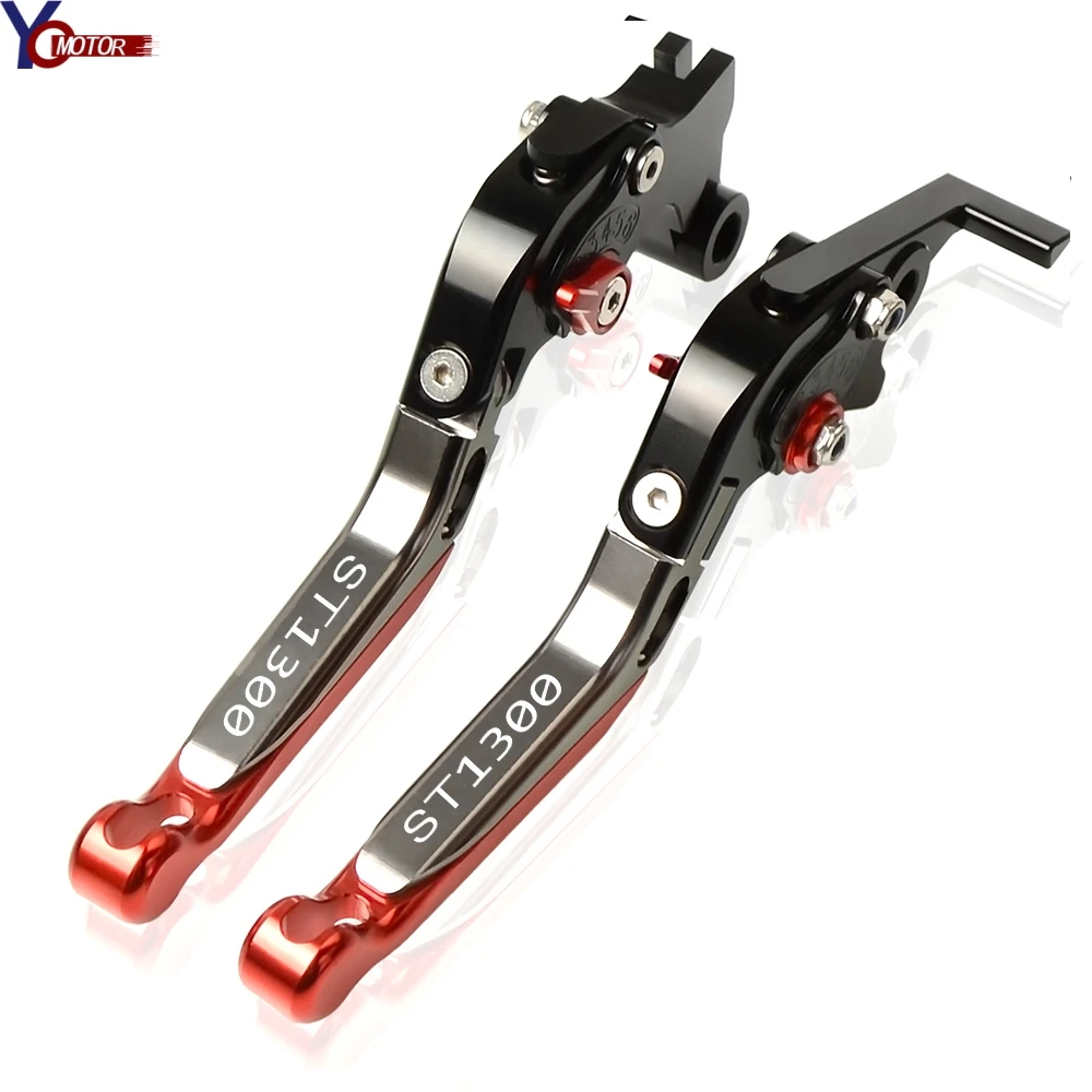 Для Honda ST1300 ST 1300 ST-1300 2008 2009-2012 CNC регулируемые, для гонок мотоцикла сцепные рычаги аксессуары для мотоциклов - Цвет: RDBKGYRD