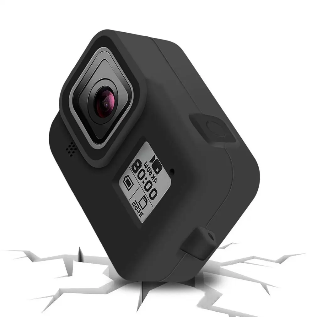 Аксессуары для Go Pro, чехол для экшн-камеры, защитный силиконовый чехол+ крышка объектива для GoPro Hero8, черный цвет