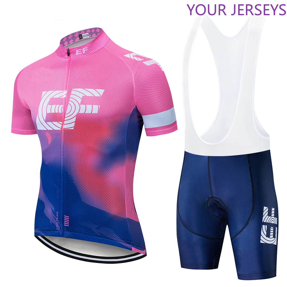 

2020 Pink Pro Tour Team EF Cycling Jersey Set Bicycle Maillot Breathable MTB Quick Dry Bike Clothing Ropa Ciclismo Gel Pad TEAM