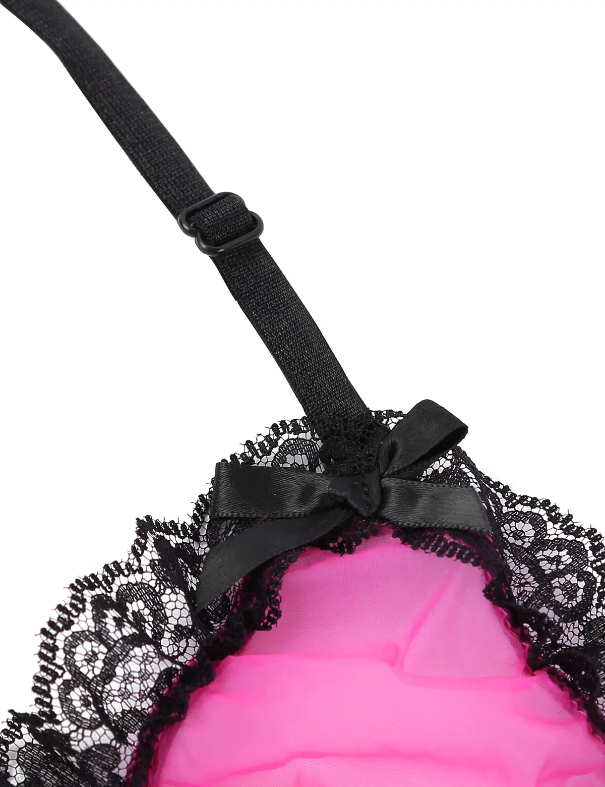 Мужское экзотическое нижнее белье SISSY, сексуальное прозрачное Тюлевое нижнее белье с бретельками на шее, кружевной бюстгальтер с высокой талией, свободные трусы, нижнее белье