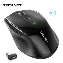 TeckNet 2,0 USB эргономичная беспроводная мышь 2,4 ГГц приемник оптическая компьютерная мышь 3000 dpi USB Беспроводная Бесшумная мышь для ноутбука