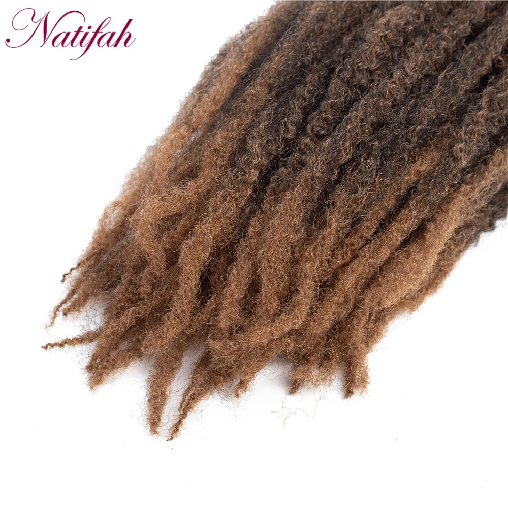 Natifah эффектом деграде(переход от темного к Marley косы афро, привлекательный локон накладные волосы на крючке, затененные, волосы 1" коричневый, Черный Синтетические косички, волосы, на крючках, косички, волосы на заколках
