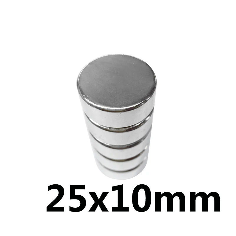 1/2/3/5/10 шт. 25 мм x 10 мощный редкоземельный магнит 25mmX10mm Круглые неодимовые магниты