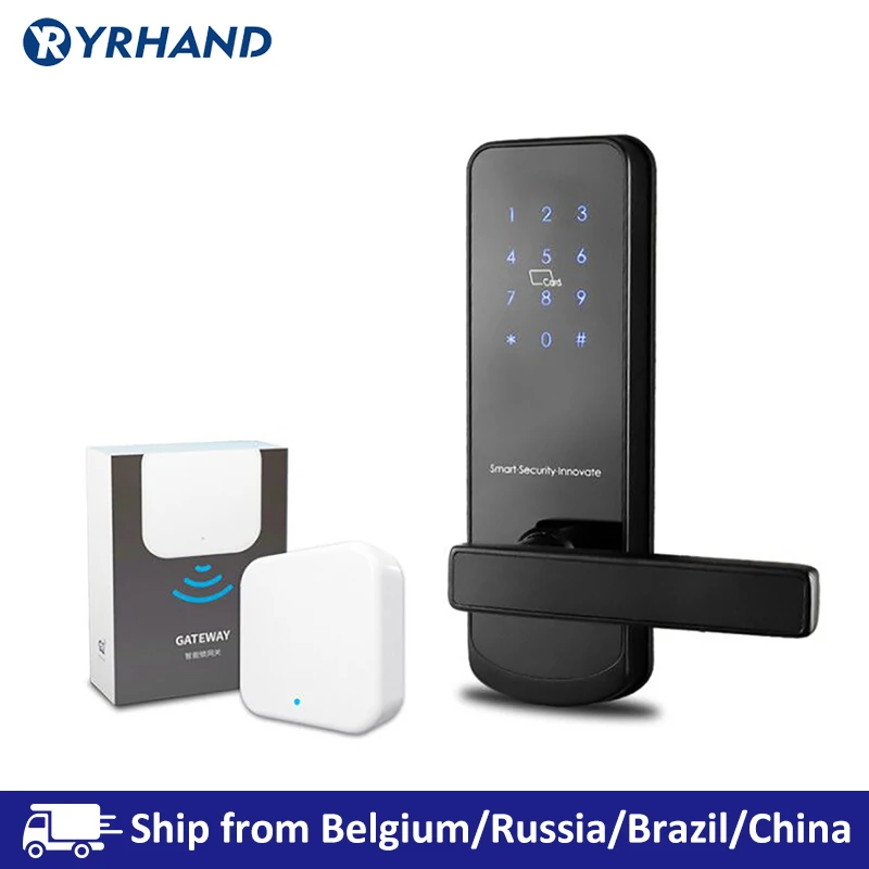 TTlock Bluetooth WiFi Безопасная электронная клавиатура RFID БЕСКЛЮЧЕВОЙ умный дверной