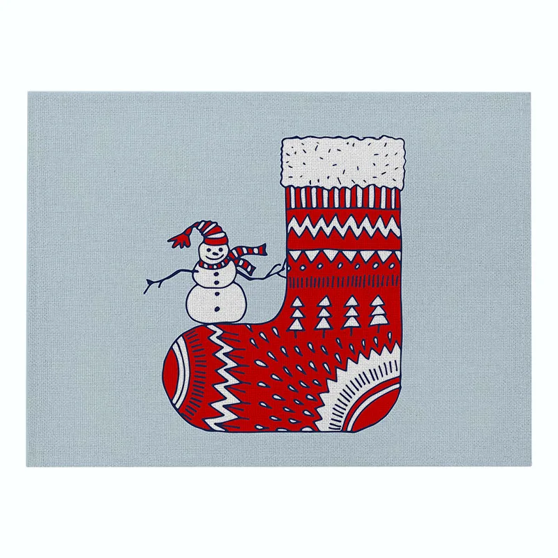 Elife Merry Christmas скатерти узор 42*32 см Лен красный снеговик украшения кухни Кофейня отель Декоративная скатерть - Цвет: 6