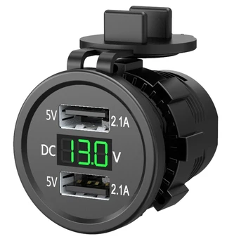 

Auto Socket Adapter Accessories Driving Recorder Dual USB Digital Display Charger Voltage Navigation Power Outlet Car Motorcycle