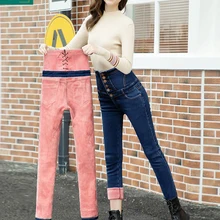 4XL-6XL, джинсы размера плюс, женские джинсы, джинсы для мам, женские джинсы, зимние теплые Стрейчевые джинсы, вельветовые брюки