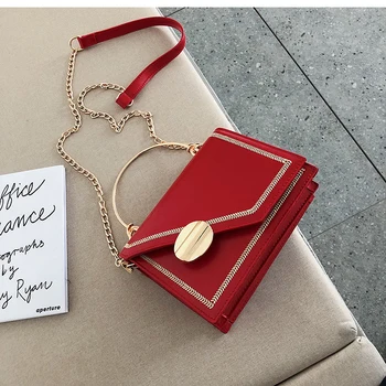 

Women Handbags Pu Leather Designer Shoulder Bags Female Crossbody BagsMatcha Green PU Leather Chain Small Evening