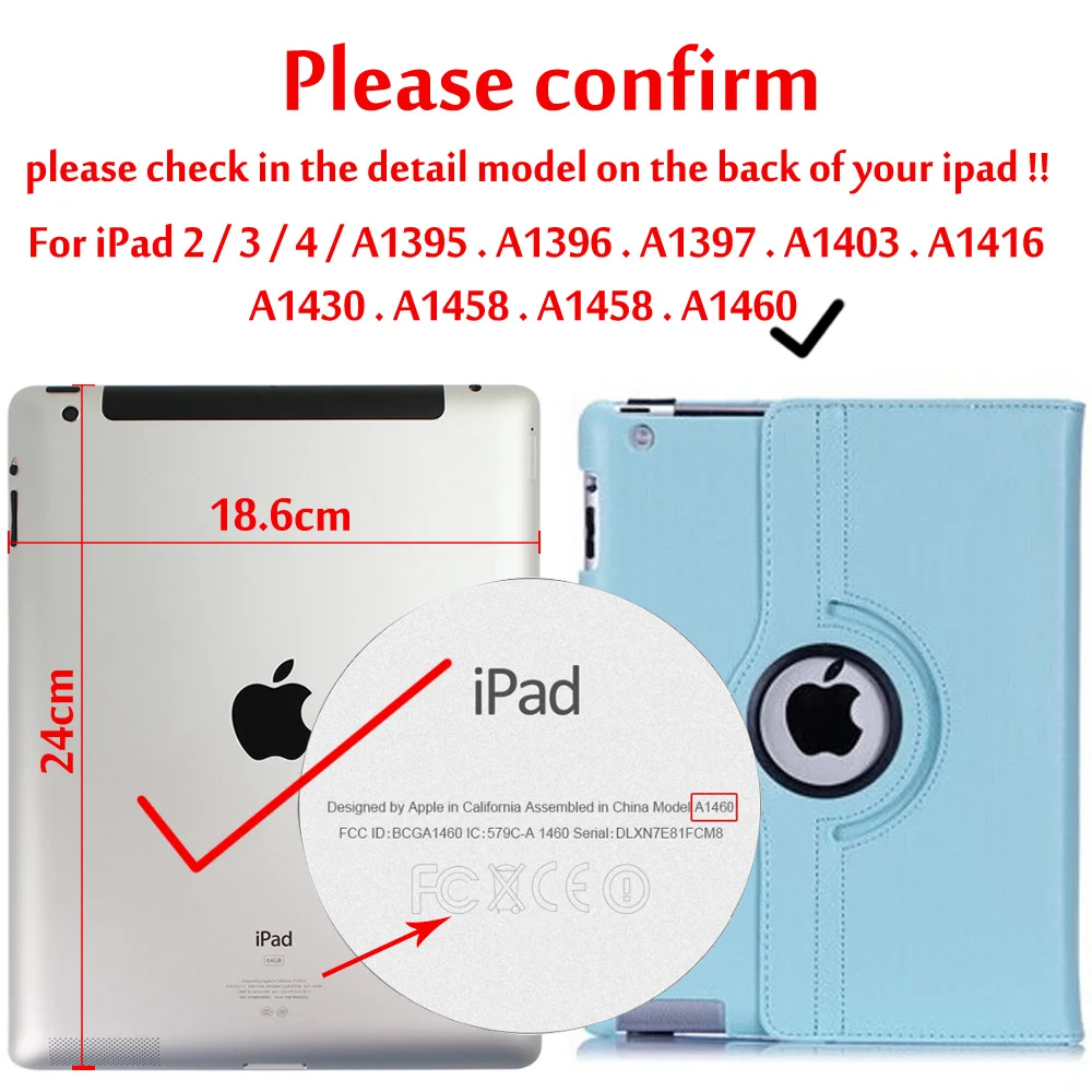 Sky Blue Чехол для ipad 2/ipad 3/ipad 4 из искусственной кожи вращающийся на 360 чехол смарт-подставка для ipad 2/ipad 3/ipad 4 планшет Автоматический Режим сна/Пробуждение чехол - Цвет: Sky Blue
