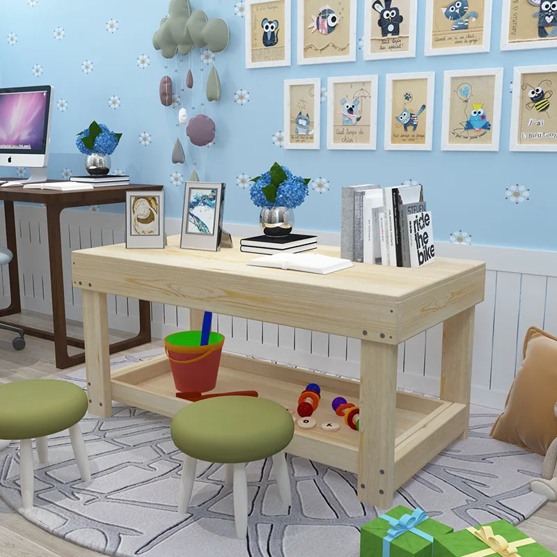 Solid Wood Sand Table Children Shou Na Zhuo Toy Desk Study Table