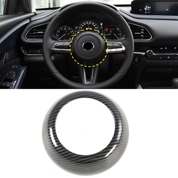 

for Mazda CX-30 CX30 2019 2020 ABS Carbon Fiber Interior Steering Wheel Inner Circle Trim Cover Car Styling Auto Accessories