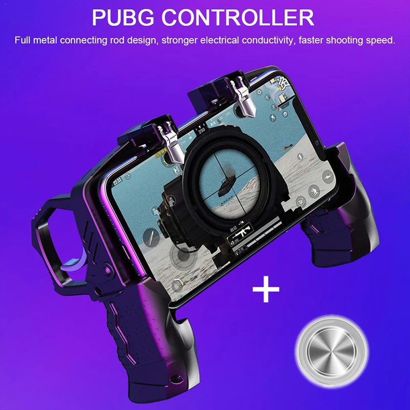 

PUBG Mobile Game Controller Gamepad Metal Trigger Shooting Free Fire Gamepad Call of Duty Joystick For IOS Android COD Phone