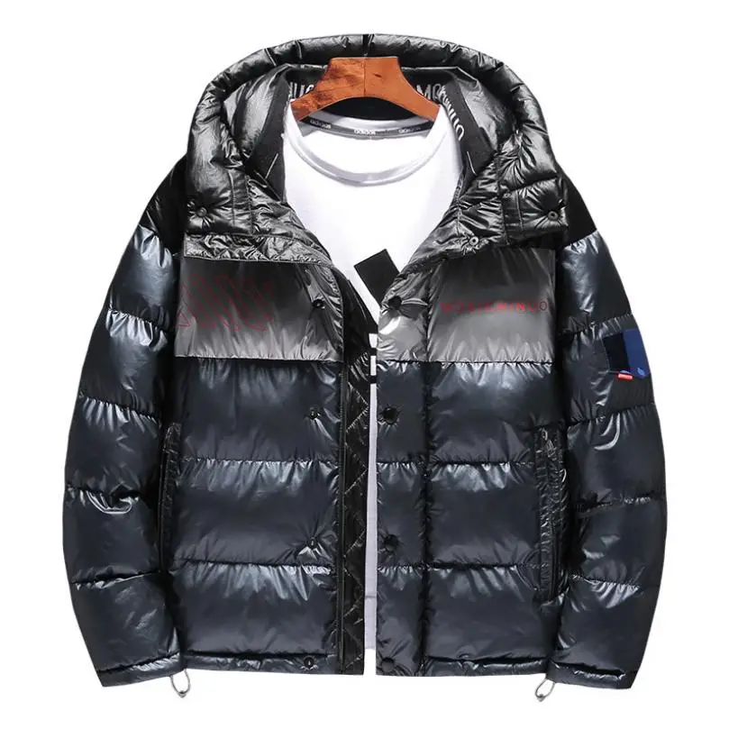 Fashion children cotton down coat Glossy warm boys outerwear letter print hooded parka modis kids winter cotton jackets Y2362