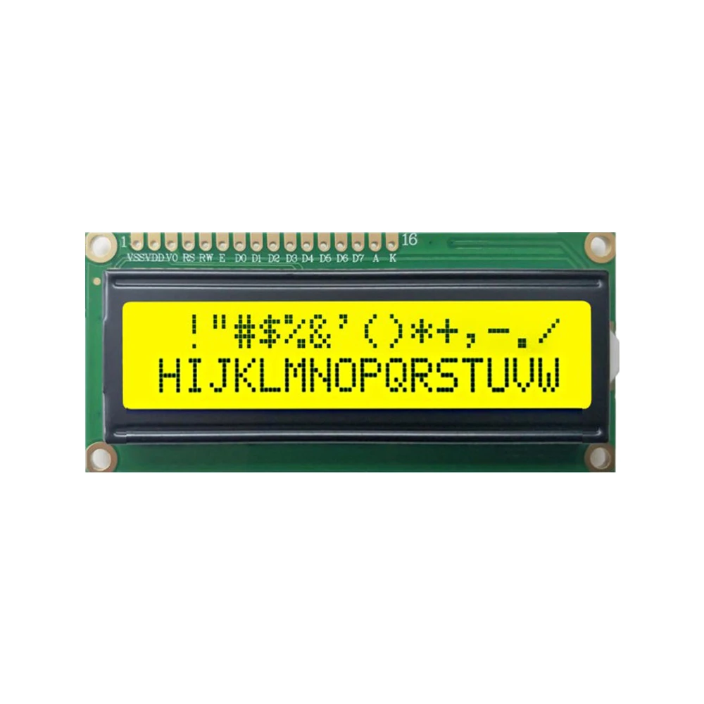 16x2 Character LCD Display Module with I2C Interface – Blue/Yellow Green Screen