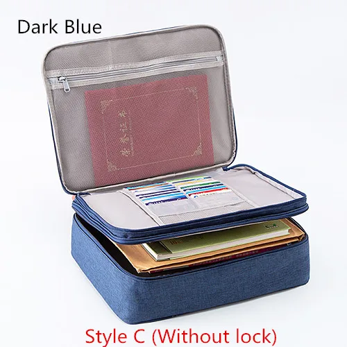 Navy Blue C Большая вместительная сумка-Органайзер для документов, дорожная сумка, чехол для ID, кредитных карт, кошелек, держатель для денег, органайзер, чехол, сумка, аксессуары, Suff - Цвет: Navy Blue C