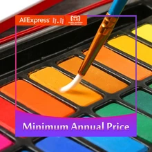 Цветов/набор в железной коробке, набор акварельных красок с кистью, портативные однотонные акварельные краски для художника, школьника r20