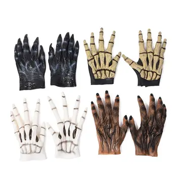 

Halloween Werewolf Gloves Festival Horror Wolf Claw Ghost Set Hairy Beast Gloves Simulation Wolf Claw Gloves Wolf Man Gloves