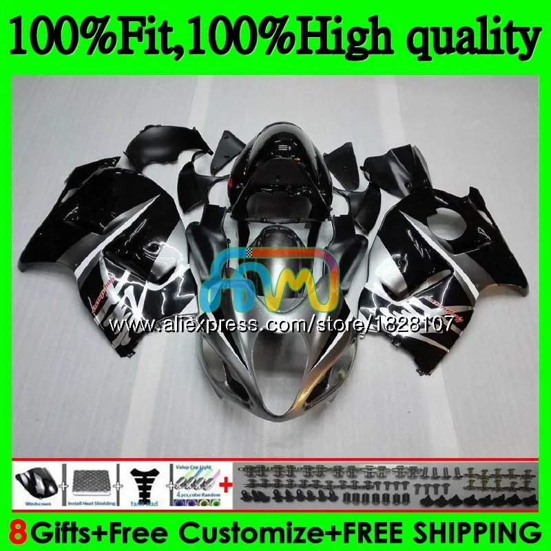 Инъекции для SUZUKI Hayabusa GSXR 1300 GSXR1300 черный серебристый 08 13, 14, 15, 16 лет 57BS. 153 GSX-R1300 2008 2013 обтекатель - Цвет: No. 1