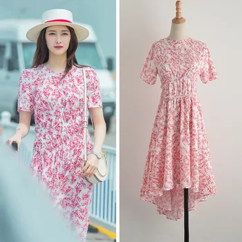 

Jiang Shuying Thirty's King Manu Celebrity Style Clothes Female 2020 Summer Thin Section Floral Dress Printed Short Skirt
