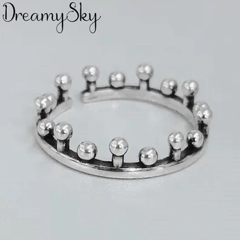 

Personality Bohemian Vintage 925 Sterling Silver Crown Rings For Women Antique Rings Thai Silver Jewelry 2020