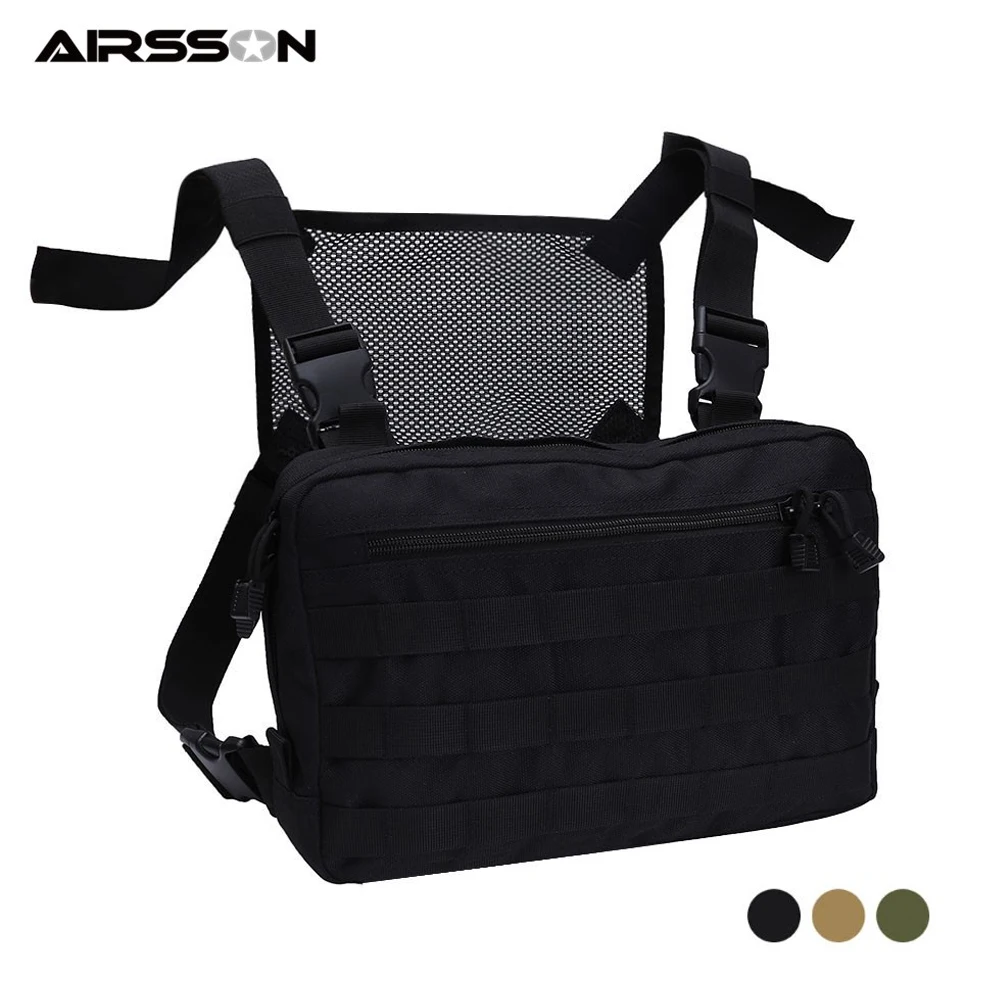 

Military Tactical Chest Bag Hip Hop Backpack Men Detachable Molle Tool Pouch Multi-Functional Shoulder Bag Tactical Vest Bags