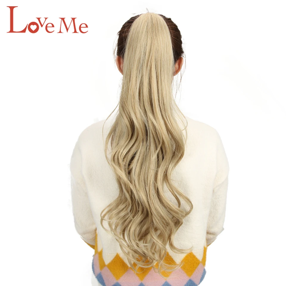 LOVE ME Body Wave Around Ponytail Hair Extension 26 inch Synthetic Pony Tail Clip In Hair Extensions Heat Resistant
