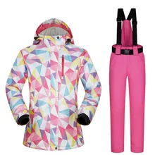 Women Ski Suit Snowboard Jacket Pant Windproof Waterproof Breathable Outdoor Sport Wear Super Warm Winter Clothing Trouser New