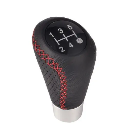 

5 Speed Black Red Line Leather Aluminum Manual Car Gear Shift Knob Shifter Lever Fit For BMW Ford Passat Honda Audi Toyota Golf