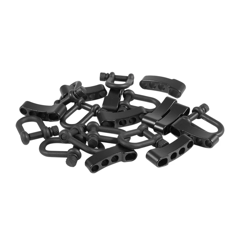 

Hot XD-10x U Style Zinc alloy Adjustable Shackle Buckle For Paracord Bracelet Rope Black