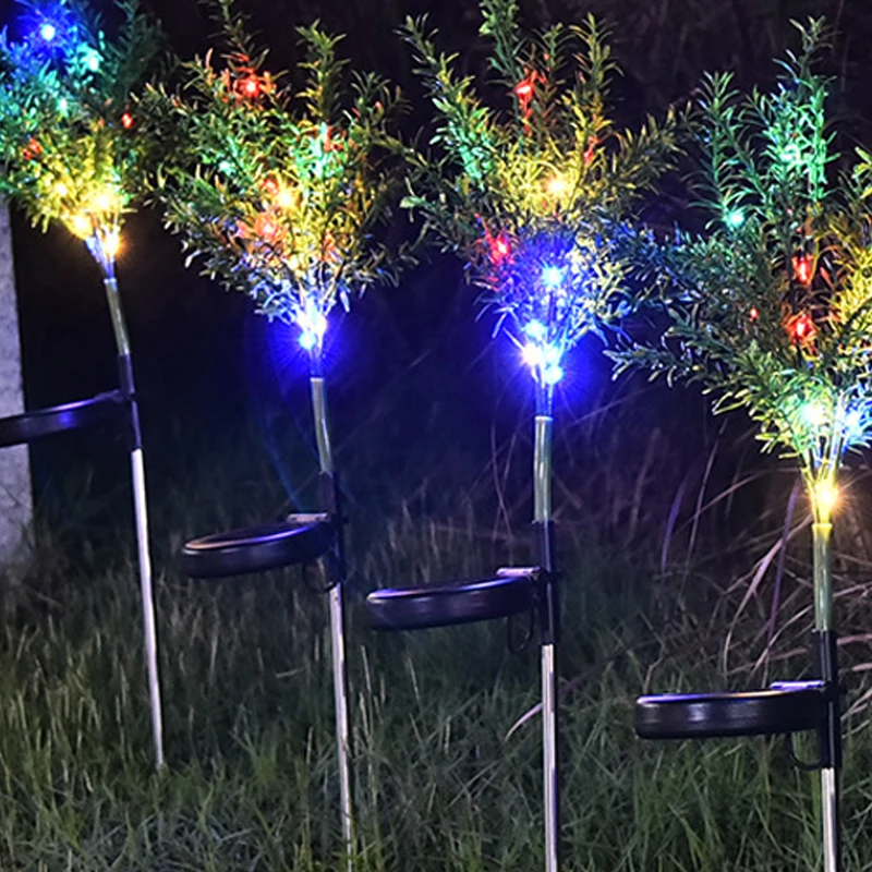 Pack de Energia Estacas do Jardim Decoração da Festa de Natal ao ar Livre com Multi Solar Luzes Decorativas Árvores Color Led Flash 2 4 de Natal Ao Ar Livre com Multi Color LED Flash Luzes