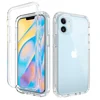 2 in 1 Shockproof Bumper Phone Case For iPhone 11 12 11Pro Max XR XS Max X 7 8 Plus 11Pro SE 2022 Transparent Hard PC Back Cover ► Photo 3/6