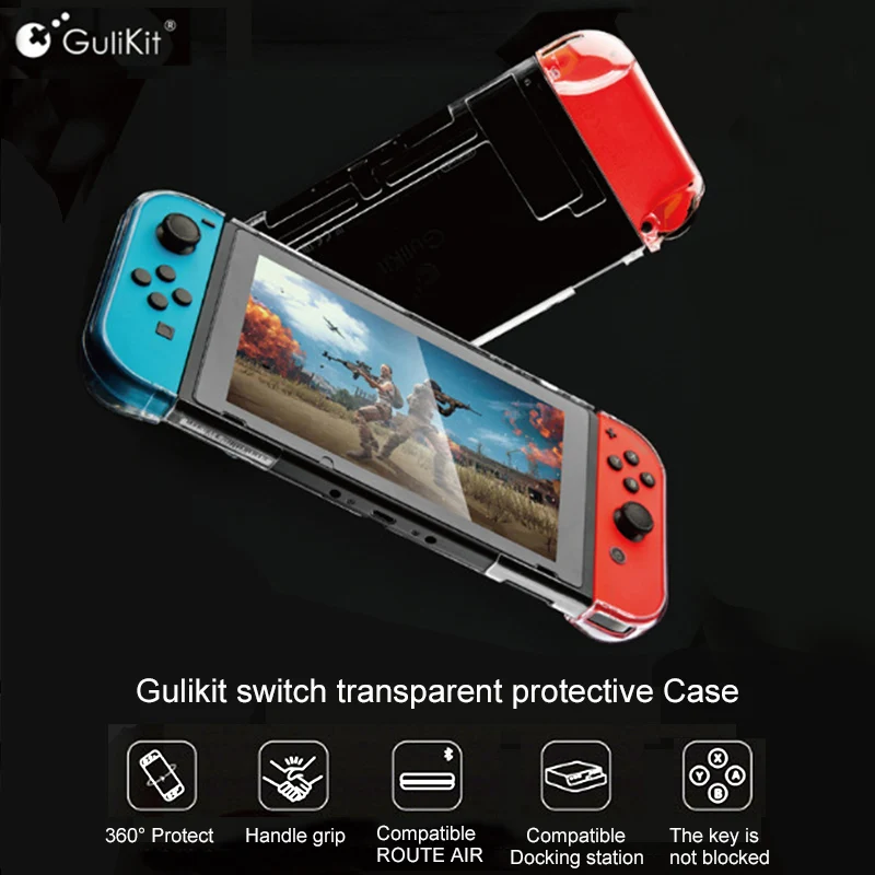 

Gulikit NS17 Transparent Crystal Case For Nintendo Switch Lite NS Switch 360 Protector Shell Compatible With ROUTE AIR Dock