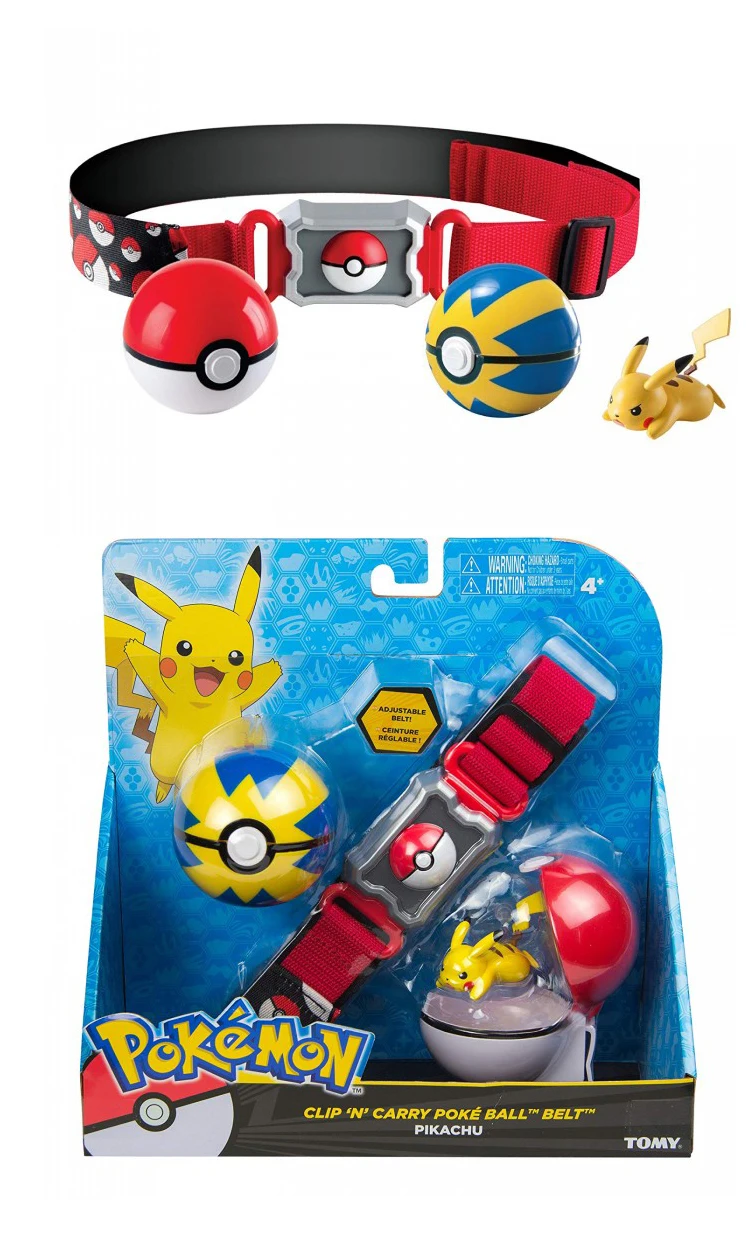 Оригинальные игрушки TAKARA TOMY Pokemon Pokeball с ремнем, модель фигурки, выдвижной пояс, подарки для детей, детские игрушки в коробке - Цвет: with box