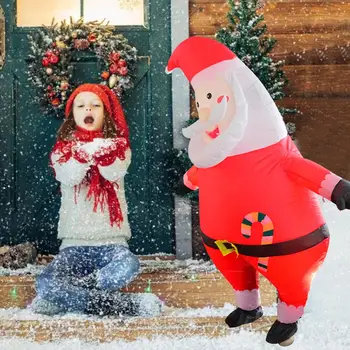 

Inflatable Christmas Santa Claus Suit Santa Claus Lights Christmas Decoration Blower PVC Hanger Strap Claus Light Up Outdoor