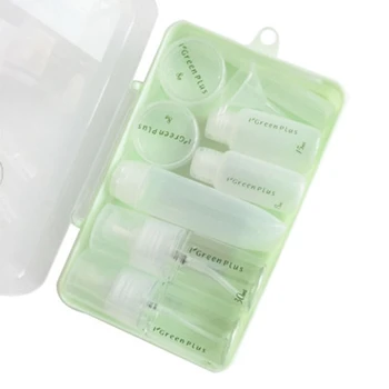 

10 in 1 Portable Travel Cosmetic Bottle Set with Case Nordic Plastic Empty Sub-Bottle Combo for Shampoo Conditioner Lotion Cream